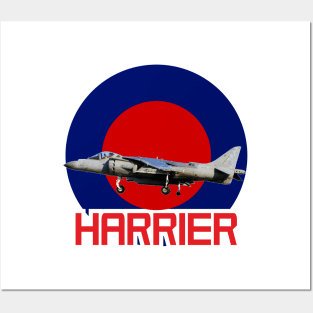 Harrier Jump jet in RAF Roundel Posters and Art